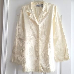 Jaclyn Smith Women's white silk pajama set